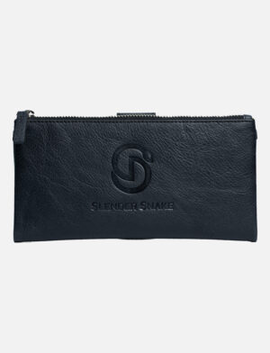 Unisex Long Clutch Leather Wallet - Black