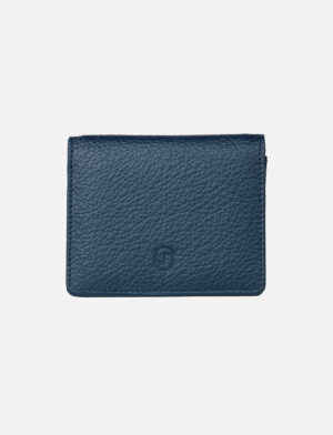 Minimalist Cash Card Leather Wallet - Blue