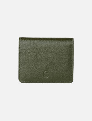 Minimalist Cash Card Leather Wallet - Green