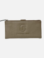 Unisex Long Clutch Leather Wallet - Brown