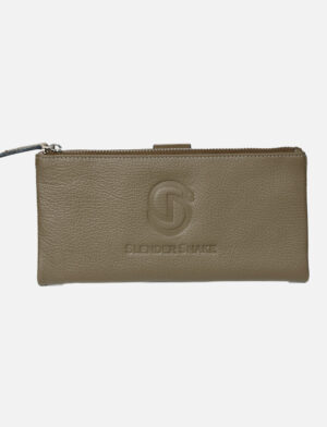 Unisex Long Clutch Leather Wallet - Brown