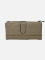 Unisex Long Clutch Leather Wallet - Brown